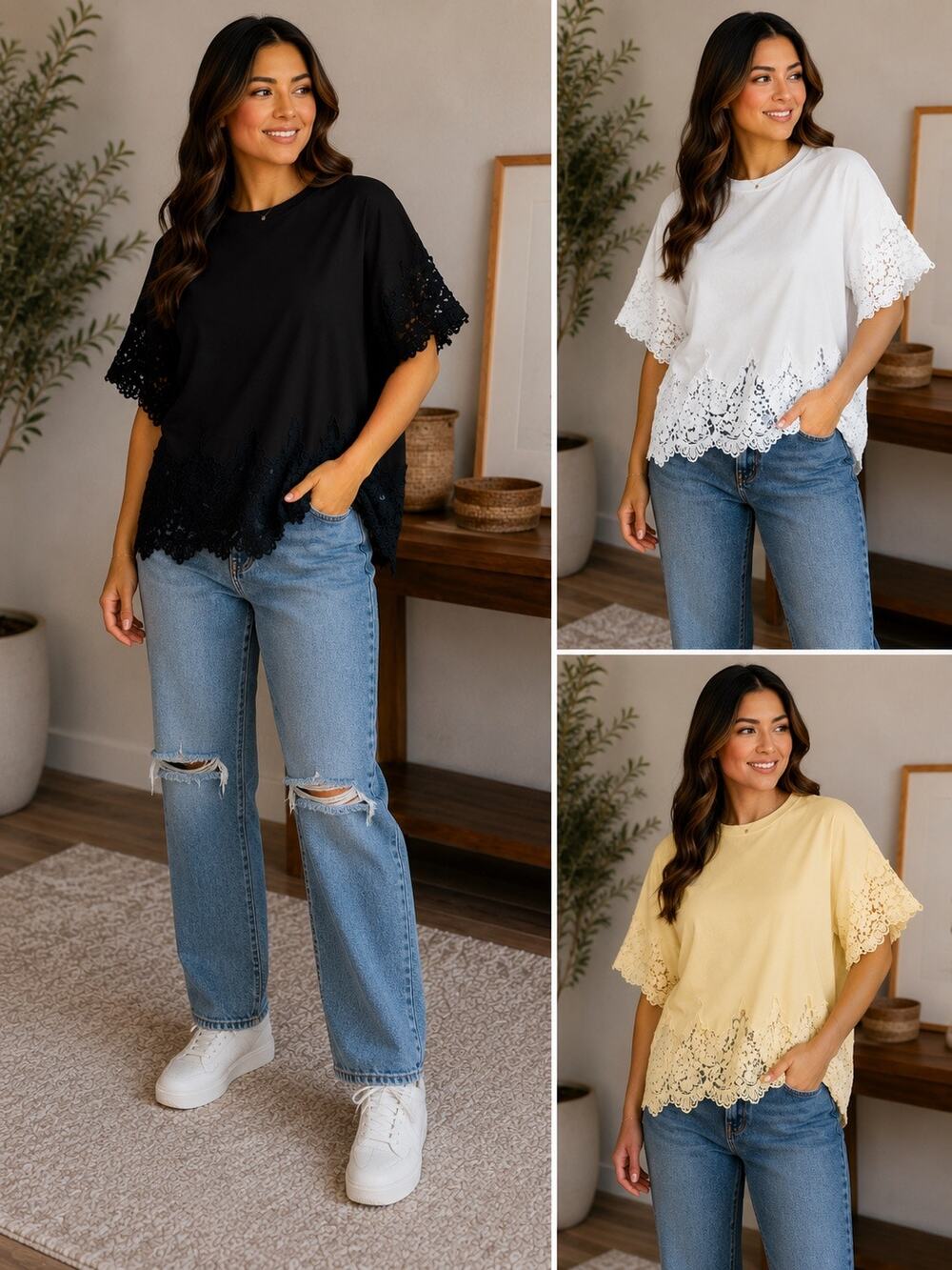 Dreamer Lace Trim Top